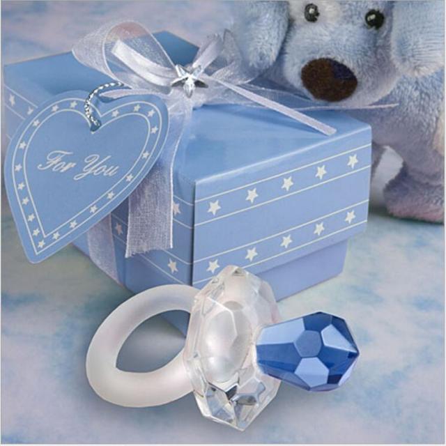 20pcs-Lot of Crystal Pacifier with Box Baby Shower Favor-Party Gift-Gender Reveal Keepsake