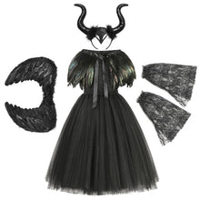 Load image into Gallery viewer, Kids Horn Wings Villain Queen Girls Tutu Dress Playtime Costume For Kids
