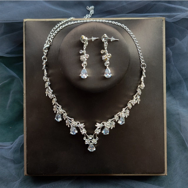 Affordable Bridal Jewelry Sets of Necklace-Earrings for Weddings-Quinceañera-Evening Events