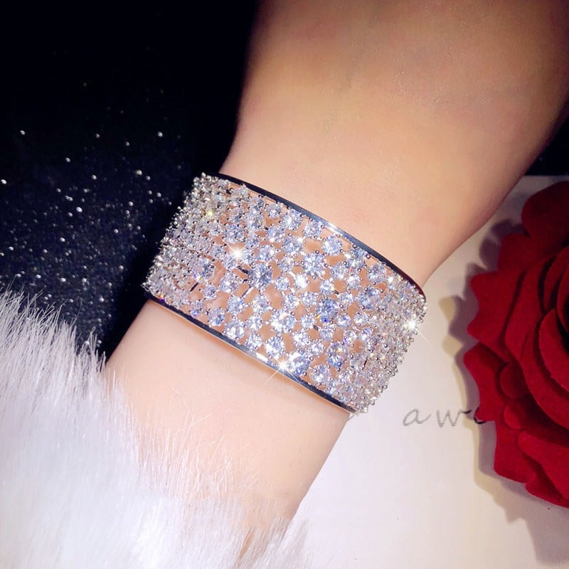 Luxury Bridal Bracelets  S925 Silver Cubic Zirconia- Bride-Bridesmaids