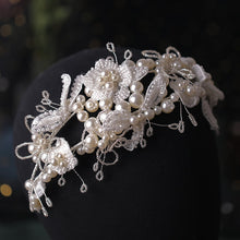 Load image into Gallery viewer, Handmade Vintage Bridal Pearl Headband-Wedding Headpiece
