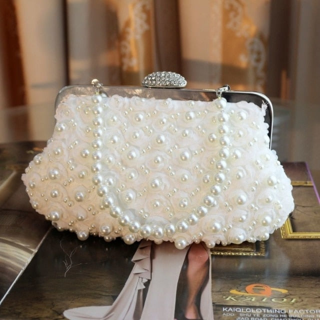 Shell White Pearl Evening Bag-Fashion Clutch