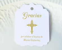 Load image into Gallery viewer, Customized-Personalized Favor-Communion-Baptism Gift Tags - English or Spanish Text
