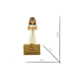 Load image into Gallery viewer, My First Holy Communion Resin Figurine Gift - Cake Top - Girl
