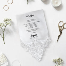 Load image into Gallery viewer, Personalized Pretty Handkerchief Bride-Parents Gift at Wedding-Godmother at Communion
