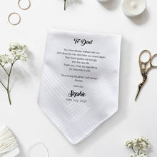 Load image into Gallery viewer, Personalized Pretty Handkerchief Bride-Parents Gift at Wedding-Godmother at Communion
