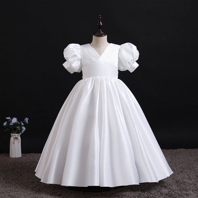 Elegant White Communion Dress or Flower Girl Dress