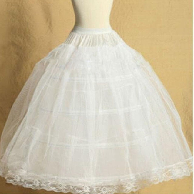 White Petticoat for Girls Crinoline Underskirt-for Gowns