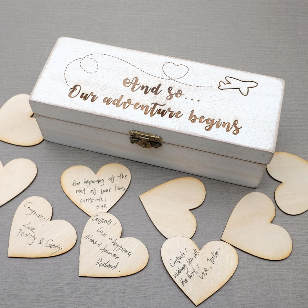 Personalized Airplane Theme Wedding Wish Box-Guest Book Alternative-Keepsake