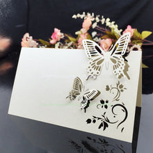Load image into Gallery viewer, Butterfly Laser Cut Table Name Place Cards - Seating Cards - Party Supply
