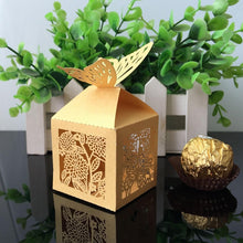 Load image into Gallery viewer, Laser Cut Butterfly Candy Box - Wedding Gift Favor Boxes - Gifts Quinceañera
