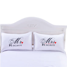 Load image into Gallery viewer, Mr and Mrs Pillow Cases-Bridal Couple-Wedding Gift
