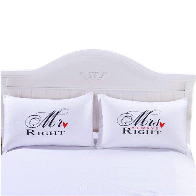 Mr and Mrs Pillow Cases-Bridal Couple-Wedding Gift