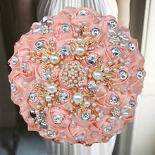 Load image into Gallery viewer, Luxurious Ribbon Rhinestone and Pearl Bridal Bouquet for Bride on her Wedding Party
