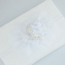 Load image into Gallery viewer, Handmade Chiffon Flower Baby Pearls Rose Floral Headband with Bow
