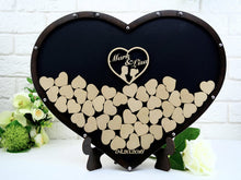 Load image into Gallery viewer, Black Acrylic Wedding Wish Drop Heart Frame-Guest Book Alternative

