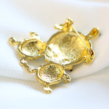 Load image into Gallery viewer, Gold Enameled Elegant Turtle Brooch
