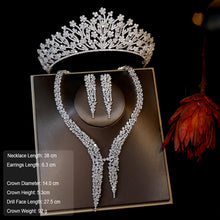 Load image into Gallery viewer, Delightful High Quality Cubic Zirconia Tiara and Jewelry Sets for Any Special Occasion
