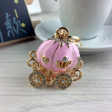 Load image into Gallery viewer, Fairy Tale Theme Enamel Pumpkin Carriage Keychain-Party Favor
