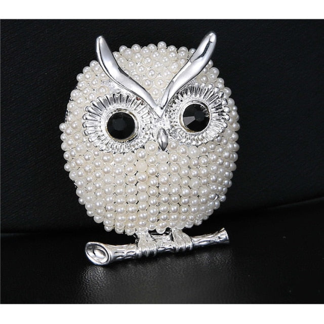 Darling Little Pearl Owl Brooch-Special Wedding Jewelry-Accessory-Gift