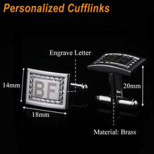 Load image into Gallery viewer, Personalized Cufflinks Custom Name Cuff Links for Mens Gifts Dad Customized Cuff Buttons Wedding Favors
