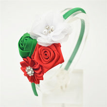 Load image into Gallery viewer, Ribbon Rose and Crystal Hair Band-Headbands got Flower Girls-Hair Accessories
