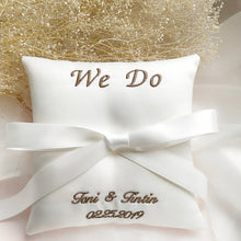 Load image into Gallery viewer, Personalized Embroidered Ring Bearer Pillow - Wedding Keepsake
