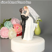 Load image into Gallery viewer, Assorted Styles Bride and Groom Wedding Cake Topper Figurines with Tulle Veil Detail
