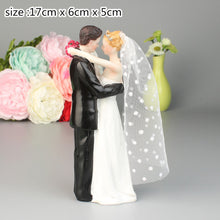 Load image into Gallery viewer, Assorted Styles Bride and Groom Wedding Cake Topper Figurines with Tulle Veil Detail
